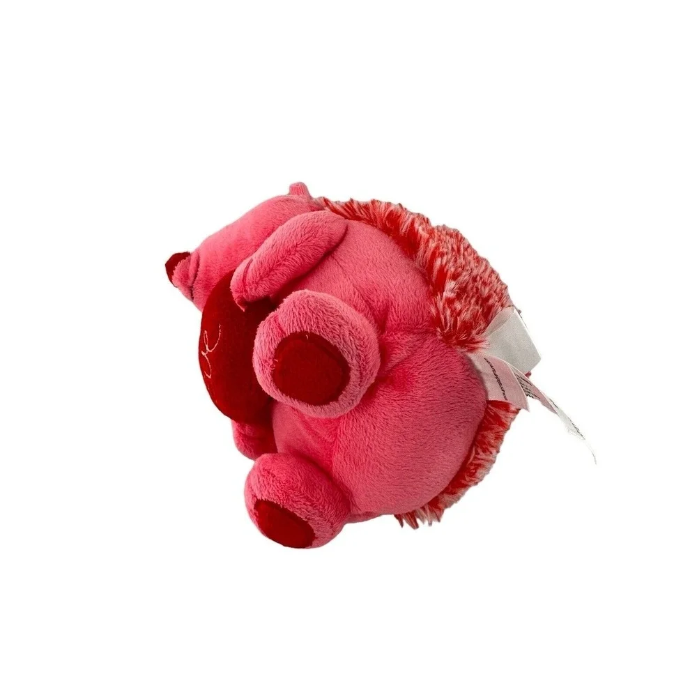 Animal Adventure Pink Hedgehog Plush Toy Holding Red Heart‎ Valentine Porcupine